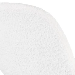 ALTEREGO Tabouret snack mi-hauteur 'CLARISSE MINI' en tissu bouloché blanc et 4 pieds en bois noir Online