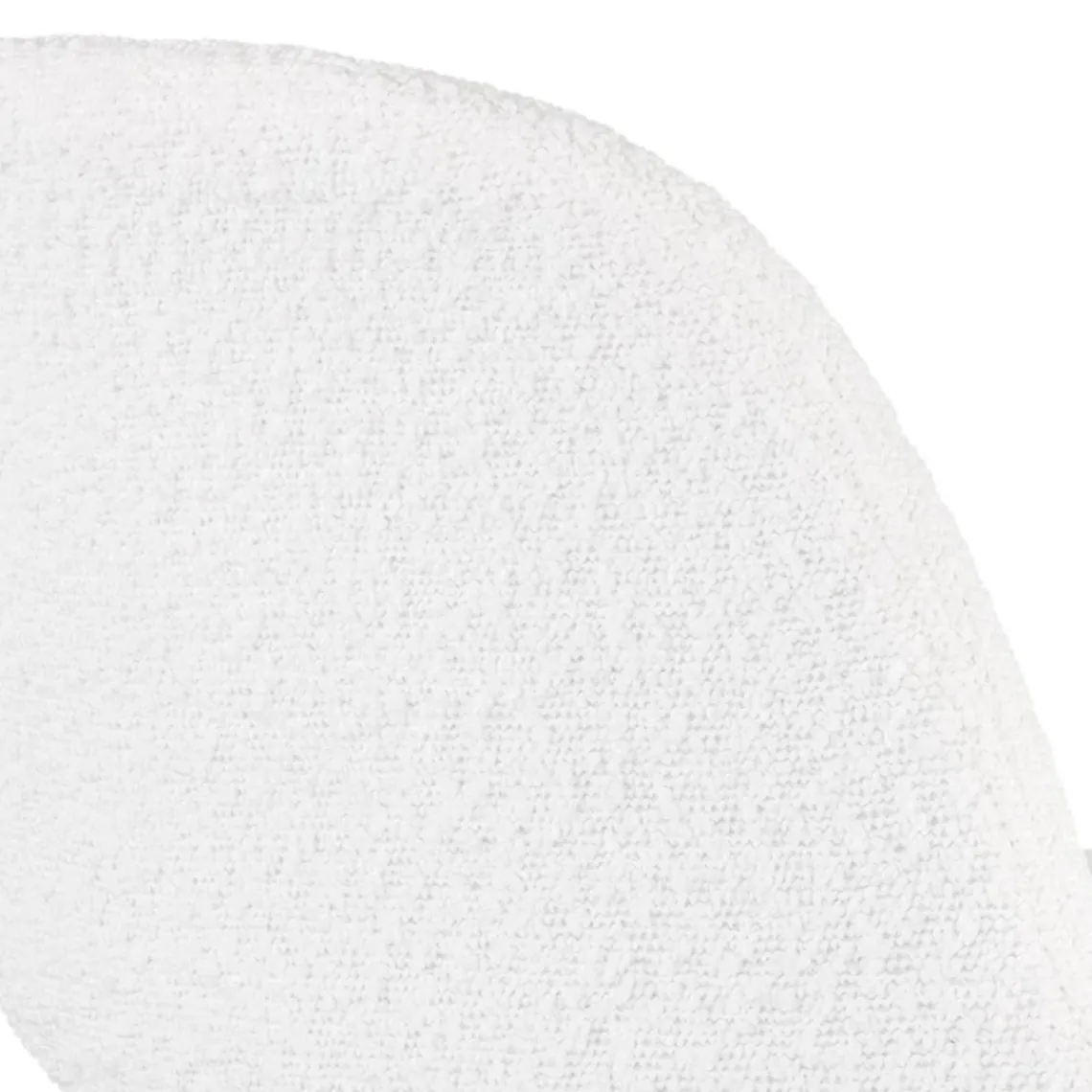 ALTEREGO Tabouret snack mi-hauteur 'CLARISSE MINI' en tissu bouloché blanc et 4 pieds en bois noir Online