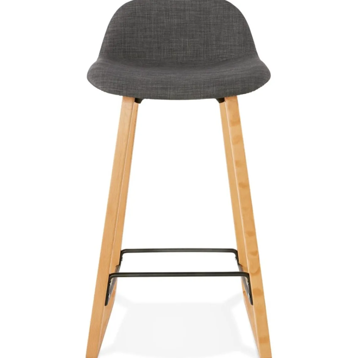 ALTEREGO Tabouret snack mi-hauteur scandinave 'BALTIK MINI' en tissu gris Clearance