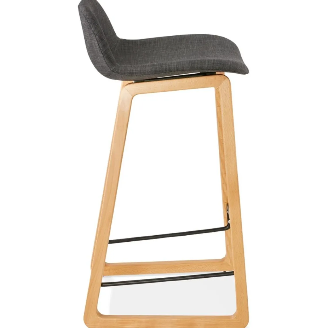 ALTEREGO Tabouret snack mi-hauteur scandinave 'BALTIK MINI' en tissu gris Clearance