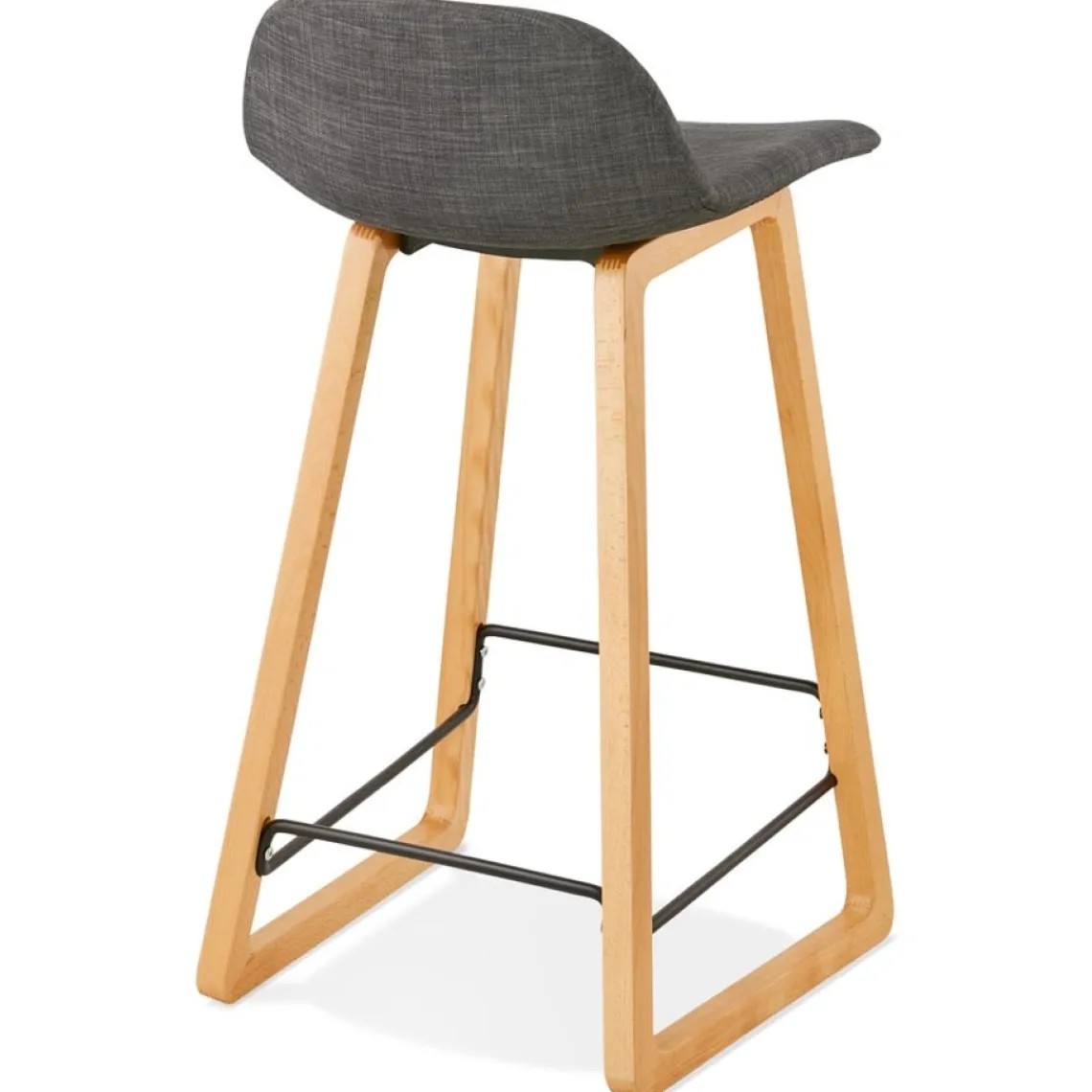 ALTEREGO Tabouret snack mi-hauteur scandinave 'BALTIK MINI' en tissu gris Clearance