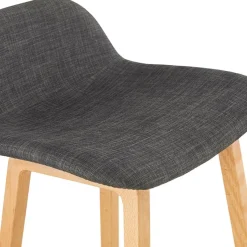ALTEREGO Tabouret snack mi-hauteur scandinave 'BALTIK MINI' en tissu gris Clearance