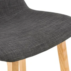 ALTEREGO Tabouret snack mi-hauteur scandinave 'BALTIK MINI' en tissu gris Clearance