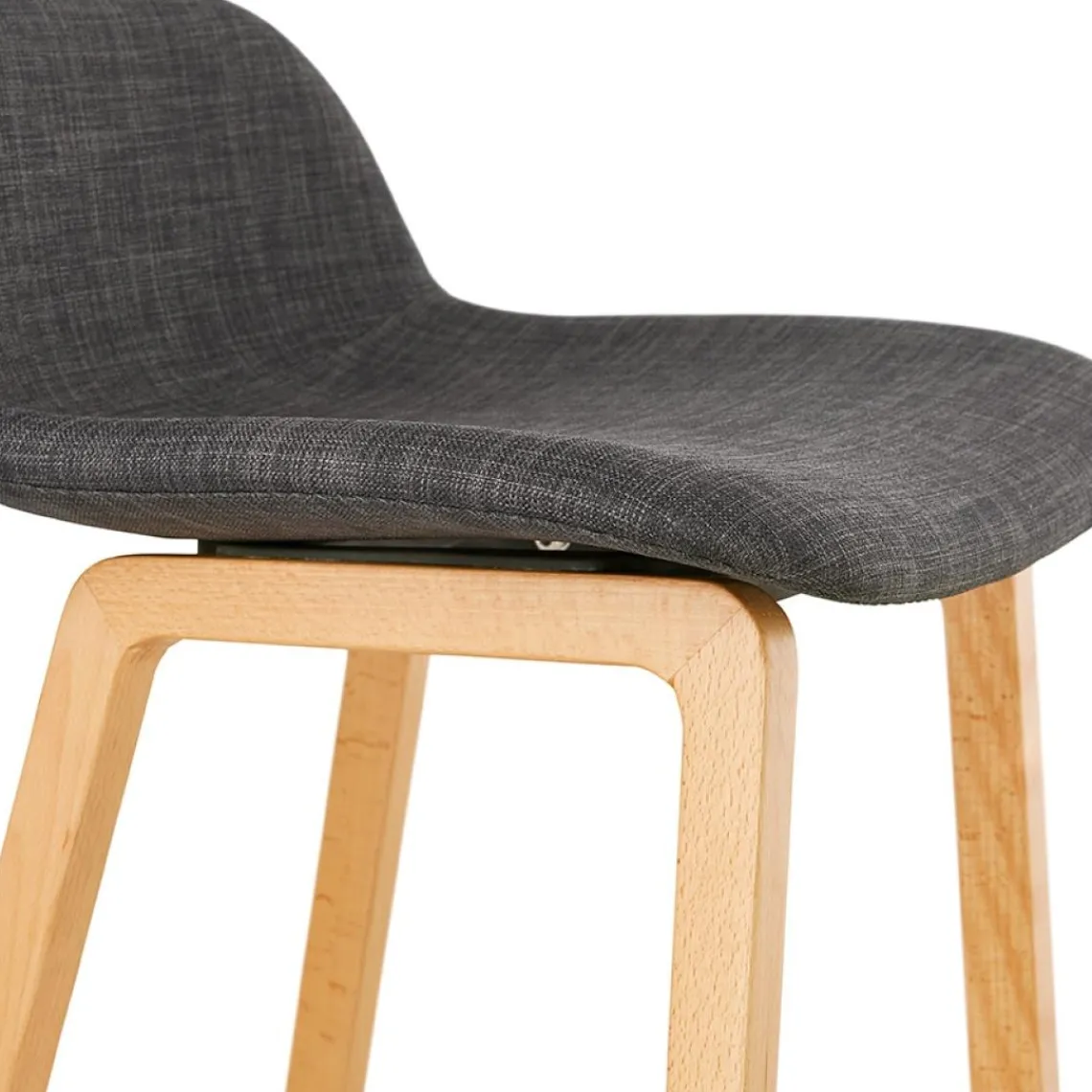 ALTEREGO Tabouret snack mi-hauteur scandinave 'BALTIK MINI' en tissu gris Clearance