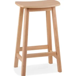 ALTEREGO Tabouret snack mi-hauteur 'DUMAS MINI' en bois finition naturelle