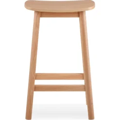 ALTEREGO Tabouret snack mi-hauteur 'DUMAS MINI' en bois finition naturelle