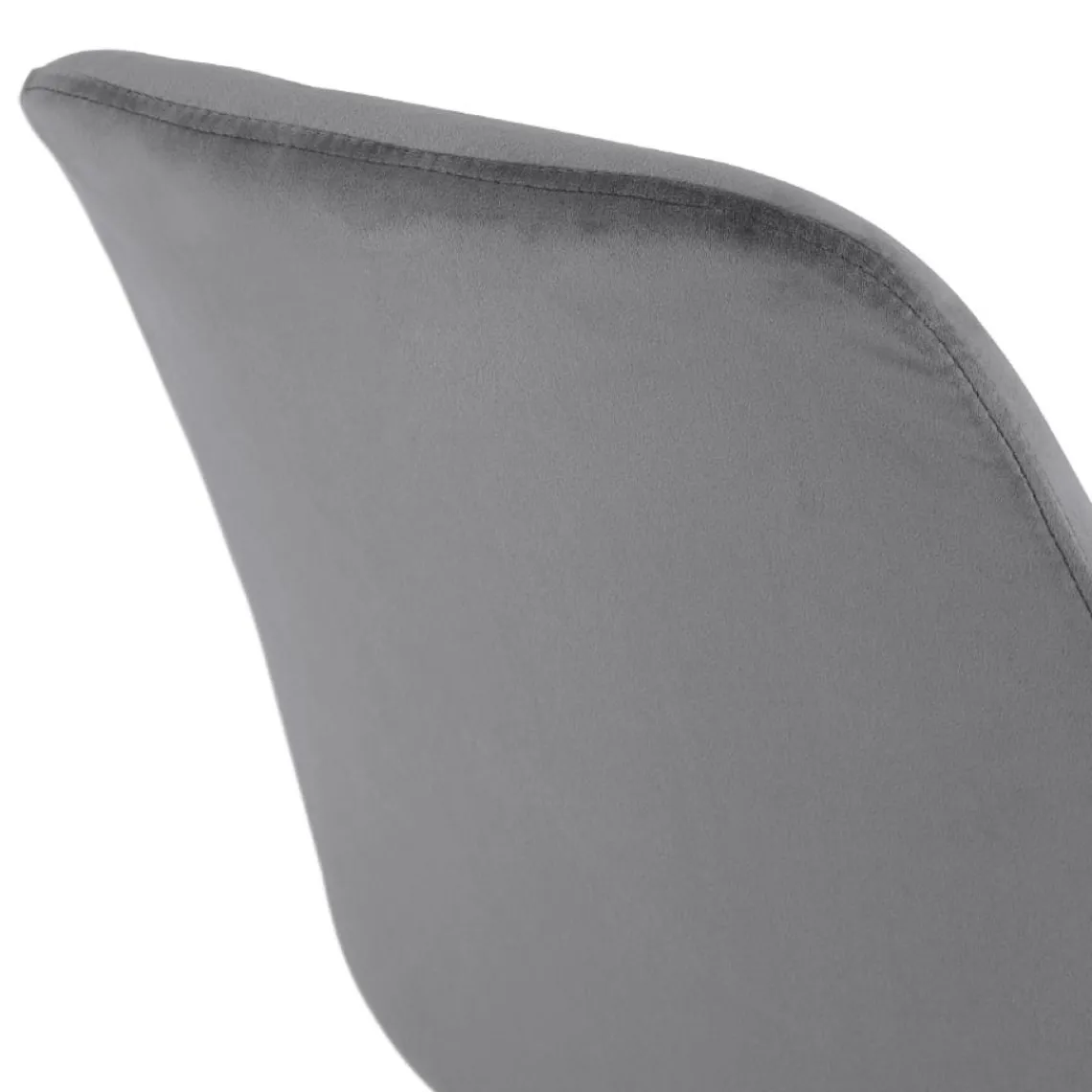 ALTEREGO Tabouret snack mi-hauteur 'SPARK MINI' en velours gris et pieds en métal noir