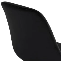 ALTEREGO Tabouret snack mi-hauteur 'SPARK MINI' en velours noir et pieds en métal noir Discount