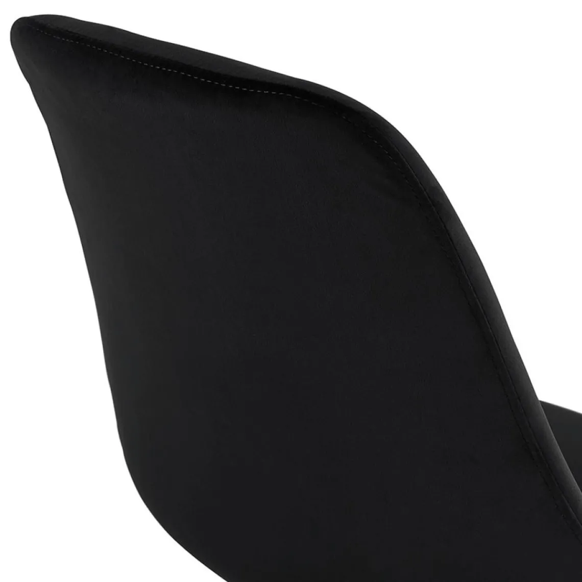 ALTEREGO Tabouret snack mi-hauteur 'SPARK MINI' en velours noir et pieds en métal noir Discount