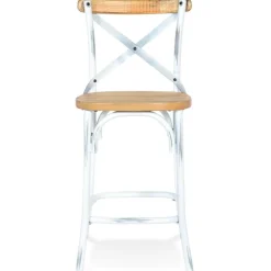 ALTEREGO Tabouret snack mi-hauteur 'COTTAGE MINI' en bois finition Noyer effet vieilli Best