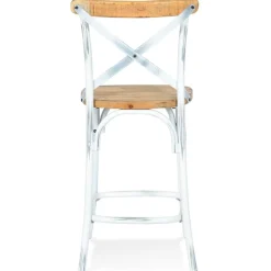 ALTEREGO Tabouret snack mi-hauteur 'COTTAGE MINI' en bois finition Noyer effet vieilli Best