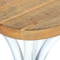 ALTEREGO Tabouret snack mi-hauteur 'COTTAGE MINI' en bois finition Noyer effet vieilli Best