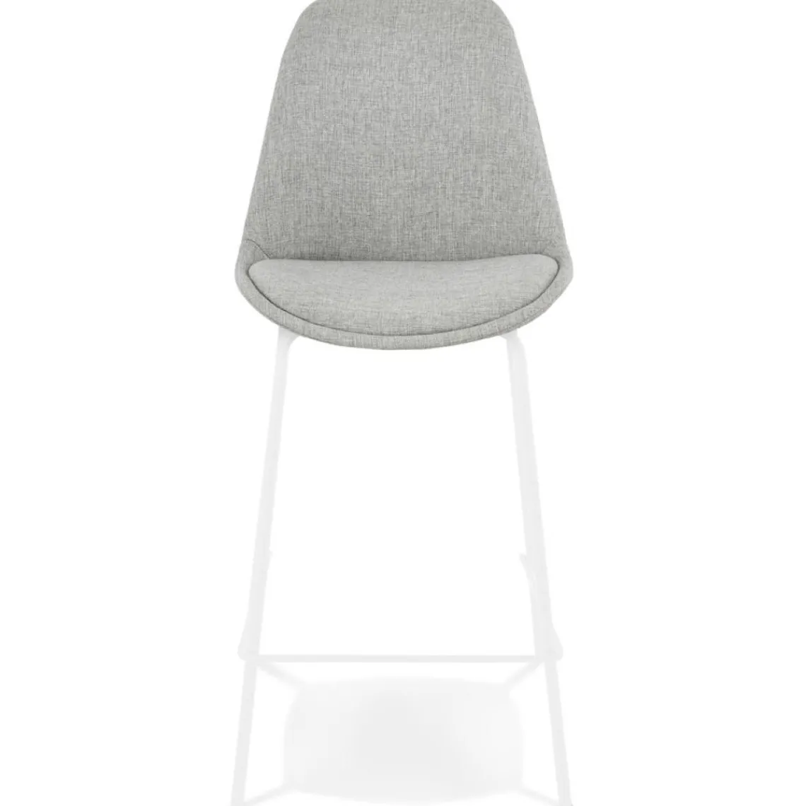 ALTEREGO Tabouret snack mi-hauteur 'ALOE MINI' en tissu gris avec pied en métal blanc Hot