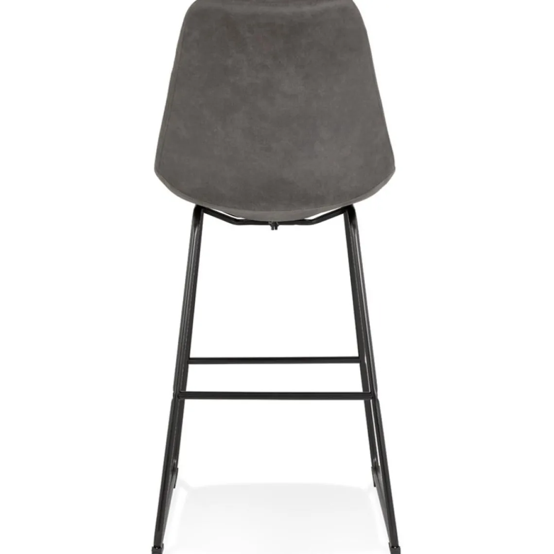 ALTEREGO Tabouret snack mi-hauteur 'BIKI MINI' en microfibre grise et pieds en métal noir Clearance