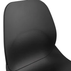 ALTEREGO Tabouret snack mi-hauteur 'BERLIN MINI' noir empilable avec pied en métal chromé Sale