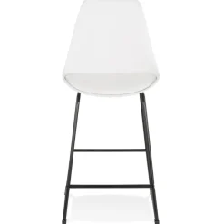 ALTEREGO Tabouret snack mi-hauteur 'CHOKO MINI' blanc et pieds en métal noir Hot