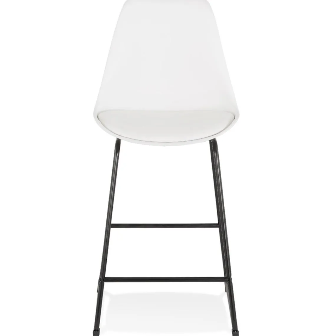 ALTEREGO Tabouret snack mi-hauteur 'CHOKO MINI' blanc et pieds en métal noir Hot