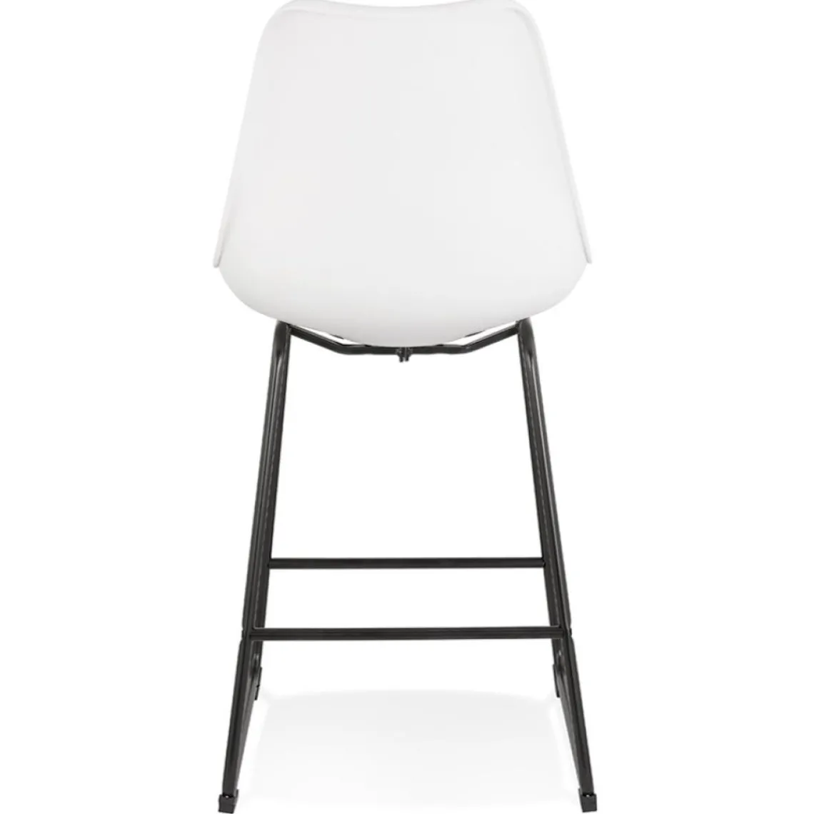 ALTEREGO Tabouret snack mi-hauteur 'CHOKO MINI' blanc et pieds en métal noir Hot