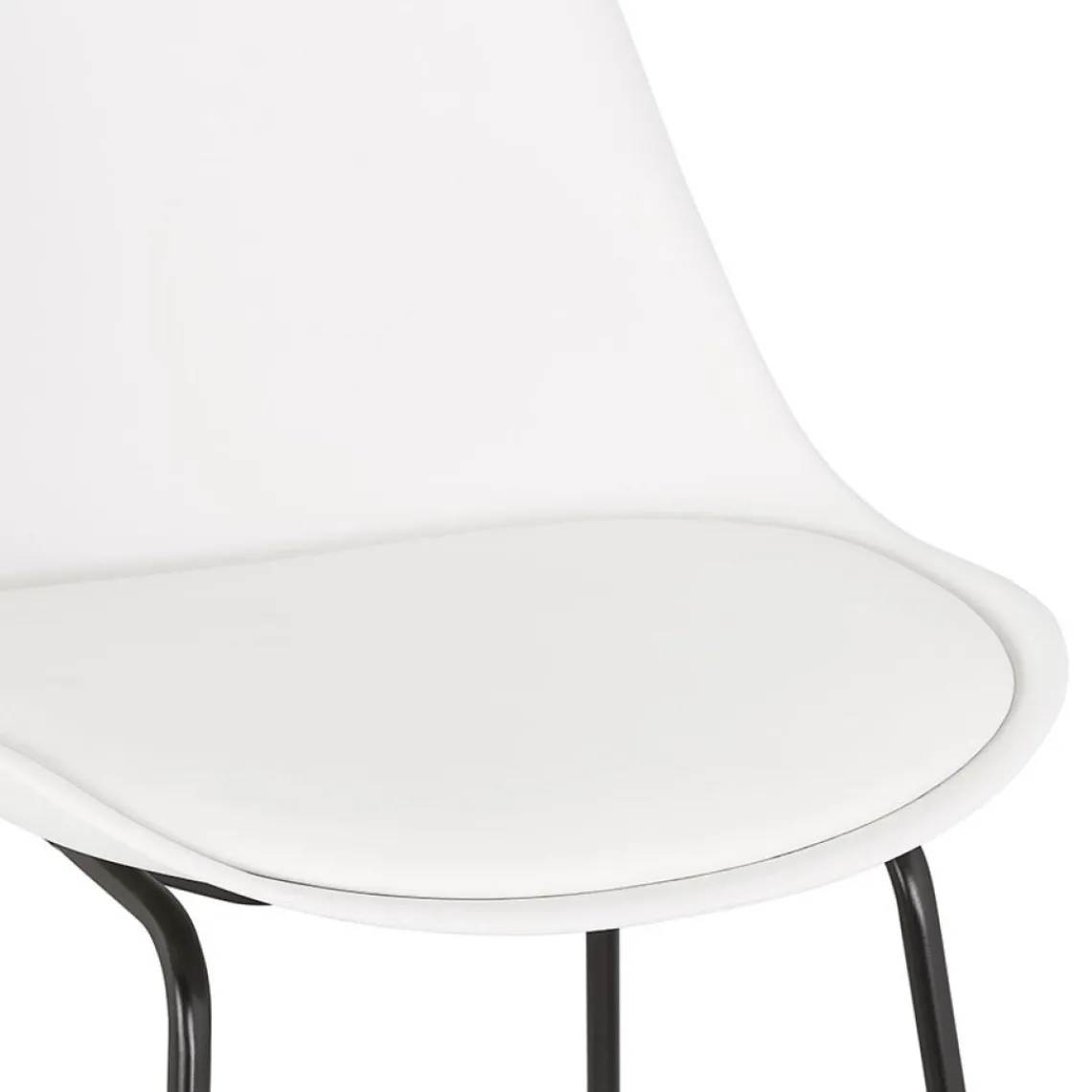 ALTEREGO Tabouret snack mi-hauteur 'CHOKO MINI' blanc et pieds en métal noir Hot