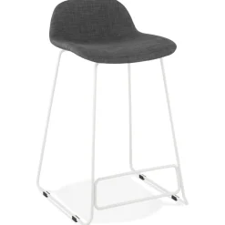 ALTEREGO Tabouret snack mi-hauteur 'MOSKOW MINI' avec pieds en métal blanc New