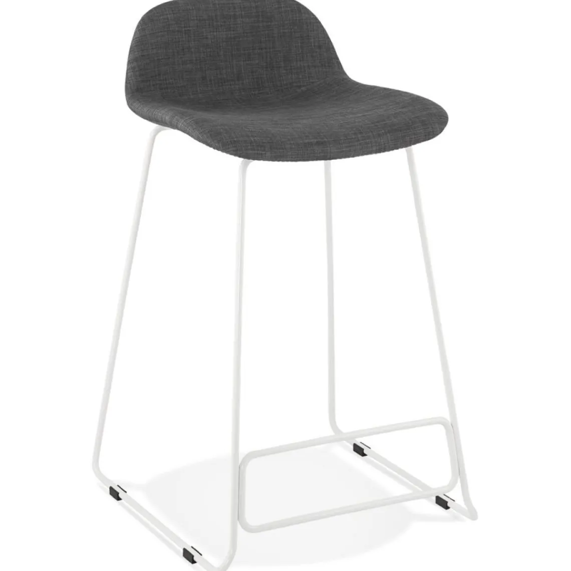 ALTEREGO Tabouret snack mi-hauteur 'MOSKOW MINI' avec pieds en métal blanc New