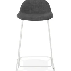 ALTEREGO Tabouret snack mi-hauteur 'MOSKOW MINI' avec pieds en métal blanc New