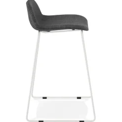 ALTEREGO Tabouret snack mi-hauteur 'MOSKOW MINI' avec pieds en métal blanc New