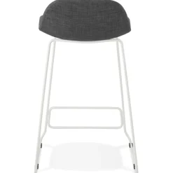 ALTEREGO Tabouret snack mi-hauteur 'MOSKOW MINI' avec pieds en métal blanc New