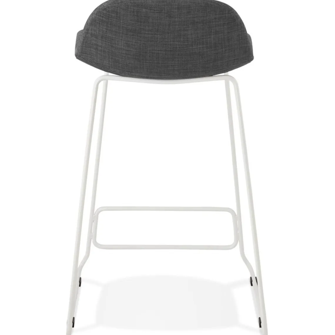 ALTEREGO Tabouret snack mi-hauteur 'MOSKOW MINI' avec pieds en métal blanc New