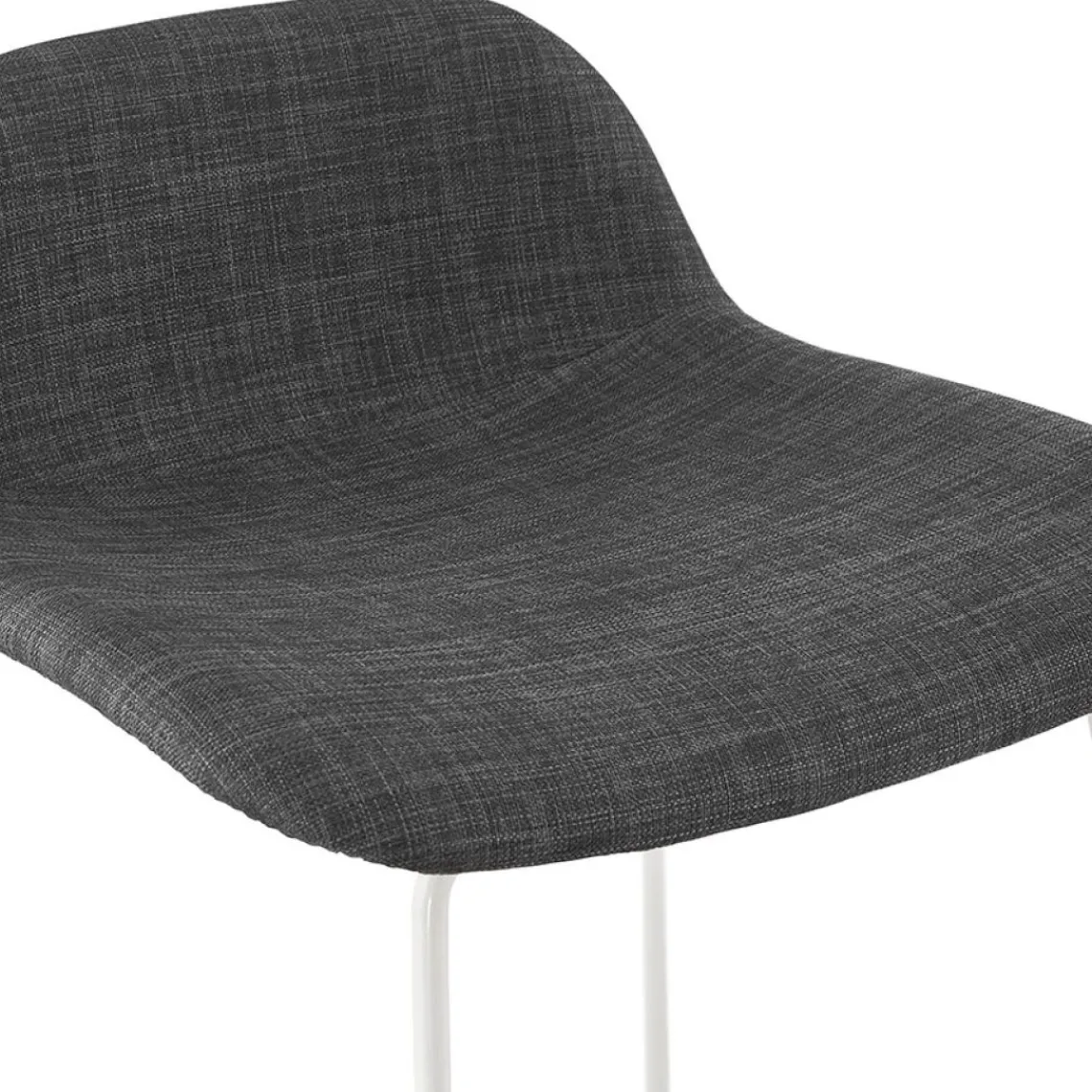 ALTEREGO Tabouret snack mi-hauteur 'MOSKOW MINI' avec pieds en métal blanc New