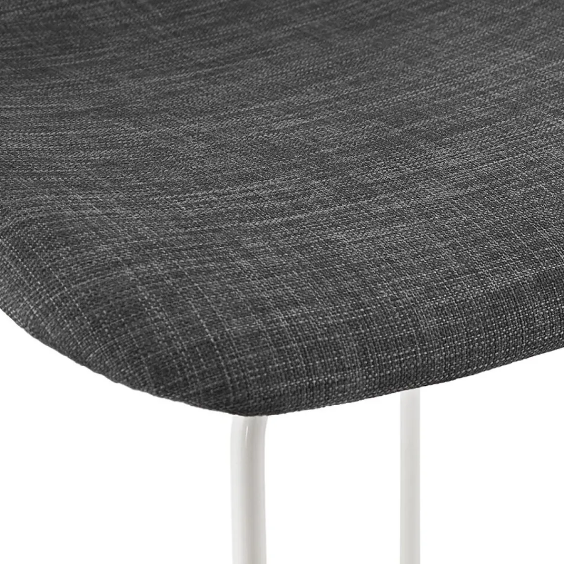 ALTEREGO Tabouret snack mi-hauteur 'MOSKOW MINI' avec pieds en métal blanc New