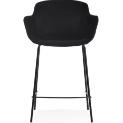 ALTEREGO Tabouret snack mi-hauteur 'LARISSA MINI' en velours noir Clearance