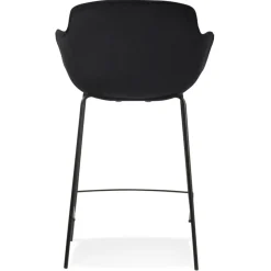 ALTEREGO Tabouret snack mi-hauteur 'LARISSA MINI' en velours noir Clearance