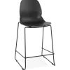 ALTEREGO Tabouret snack mi-hauteur 'BERLIN MINI' noir empilable moderne Best