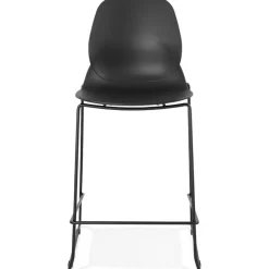 ALTEREGO Tabouret snack mi-hauteur 'BERLIN MINI' noir empilable moderne Best