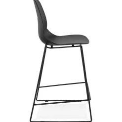 ALTEREGO Tabouret snack mi-hauteur 'BERLIN MINI' noir empilable moderne Best