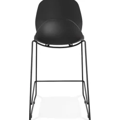 ALTEREGO Tabouret snack mi-hauteur 'BERLIN MINI' noir empilable moderne Best
