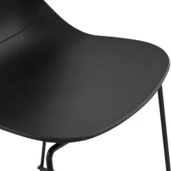 ALTEREGO Tabouret snack mi-hauteur 'BERLIN MINI' noir empilable moderne Best