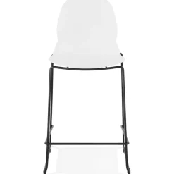 ALTEREGO Tabouret snack mi-hauteur 'BERLIN MINI' blanc empilable moderne Online