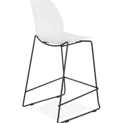 ALTEREGO Tabouret snack mi-hauteur 'BERLIN MINI' blanc empilable moderne Online