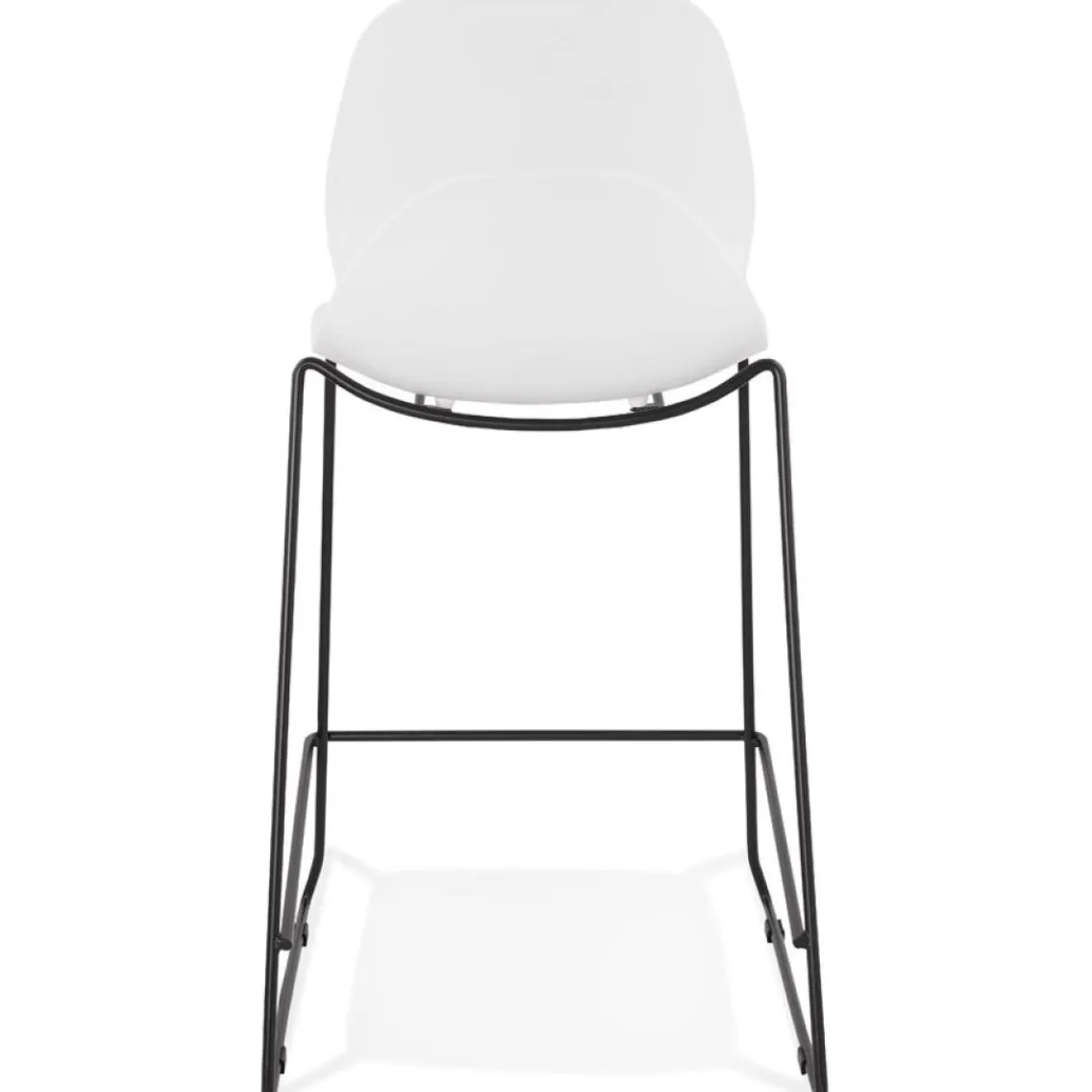ALTEREGO Tabouret snack mi-hauteur 'BERLIN MINI' blanc empilable moderne Online
