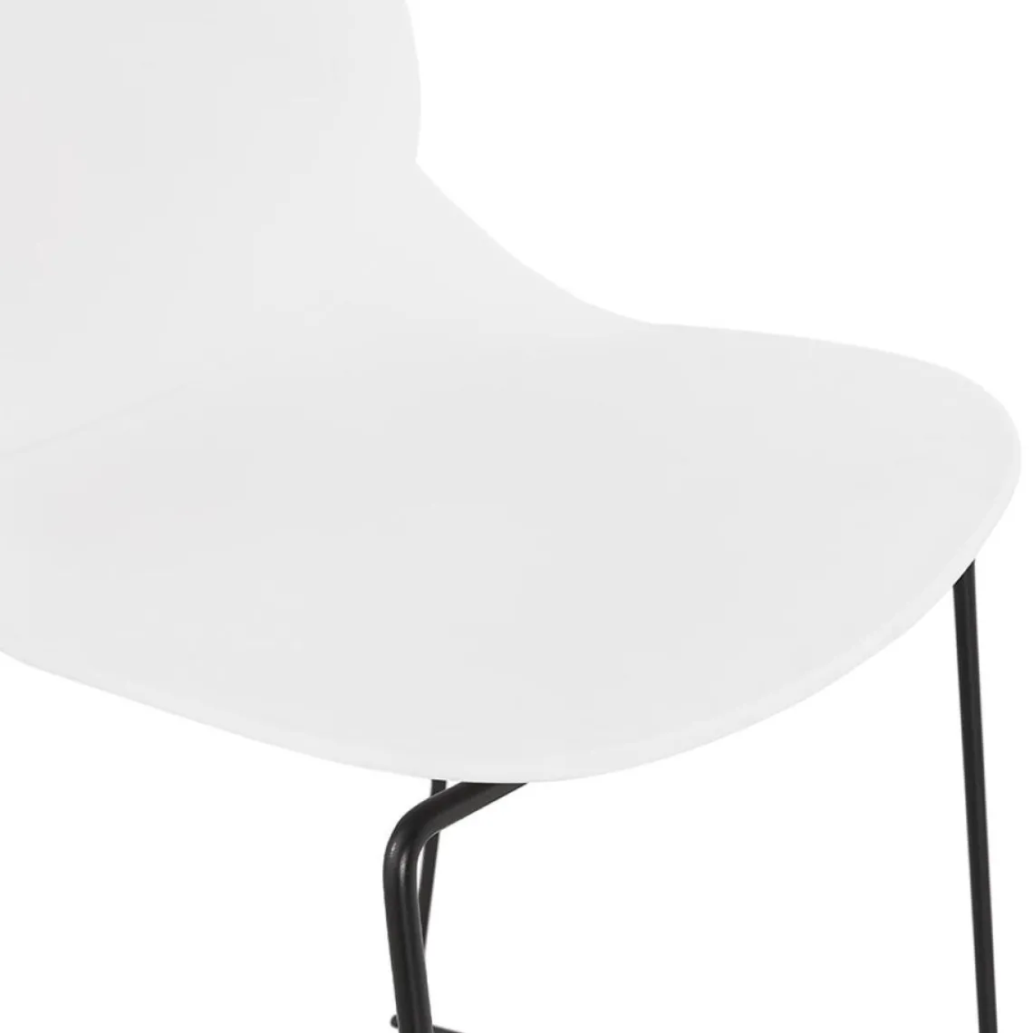 ALTEREGO Tabouret snack mi-hauteur 'BERLIN MINI' blanc empilable moderne Online
