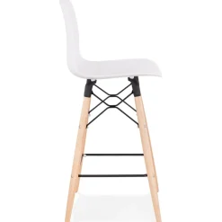 ALTEREGO Tabouret snack mi-hauteur 'MOZAIK MINI' blanc style scandinave Outlet
