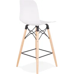 ALTEREGO Tabouret snack mi-hauteur 'MOZAIK MINI' blanc style scandinave Outlet