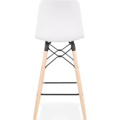 ALTEREGO Tabouret snack mi-hauteur 'MOZAIK MINI' blanc style scandinave Outlet
