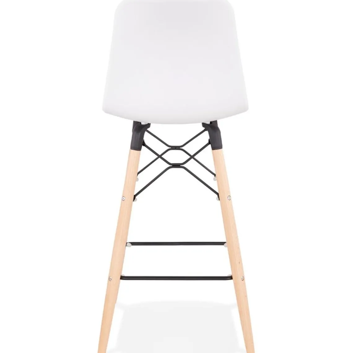 ALTEREGO Tabouret snack mi-hauteur 'MOZAIK MINI' blanc style scandinave Outlet