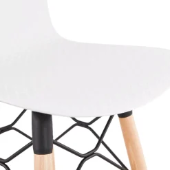 ALTEREGO Tabouret snack mi-hauteur 'MOZAIK MINI' blanc style scandinave Outlet