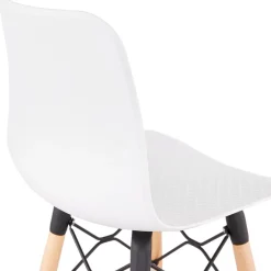 ALTEREGO Tabouret snack mi-hauteur 'MOZAIK MINI' blanc style scandinave Outlet