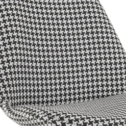 ALTEREGO Tabouret snack mi-hauteur 'SPARK MINI' en tissu pied de poule et pieds en métal blanc New