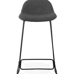 ALTEREGO Tabouret snack mi-hauteur 'MOSKOW MINI' noir style industriel avec pieds en métal noir New